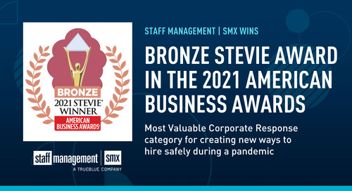 Staff Management | SMX awarded Bronze Stevie® award in 2021 American Business Awards®