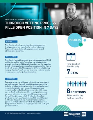 [Recruitment] Thorough Vetting Process Fills Open Position in 7 Days Case Study