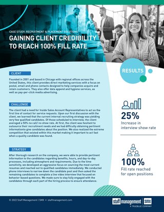 [Recruitment] Gaining Client Credibility to Reach 100 Percent Fill Rate Case Study