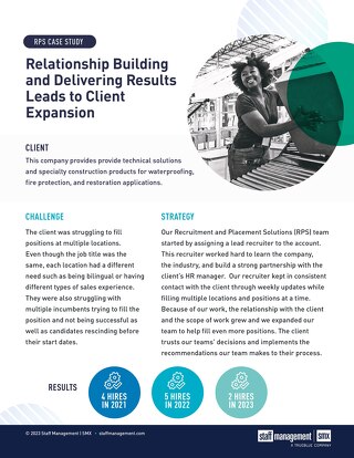 Relationship building and delivering results leads to client expansion